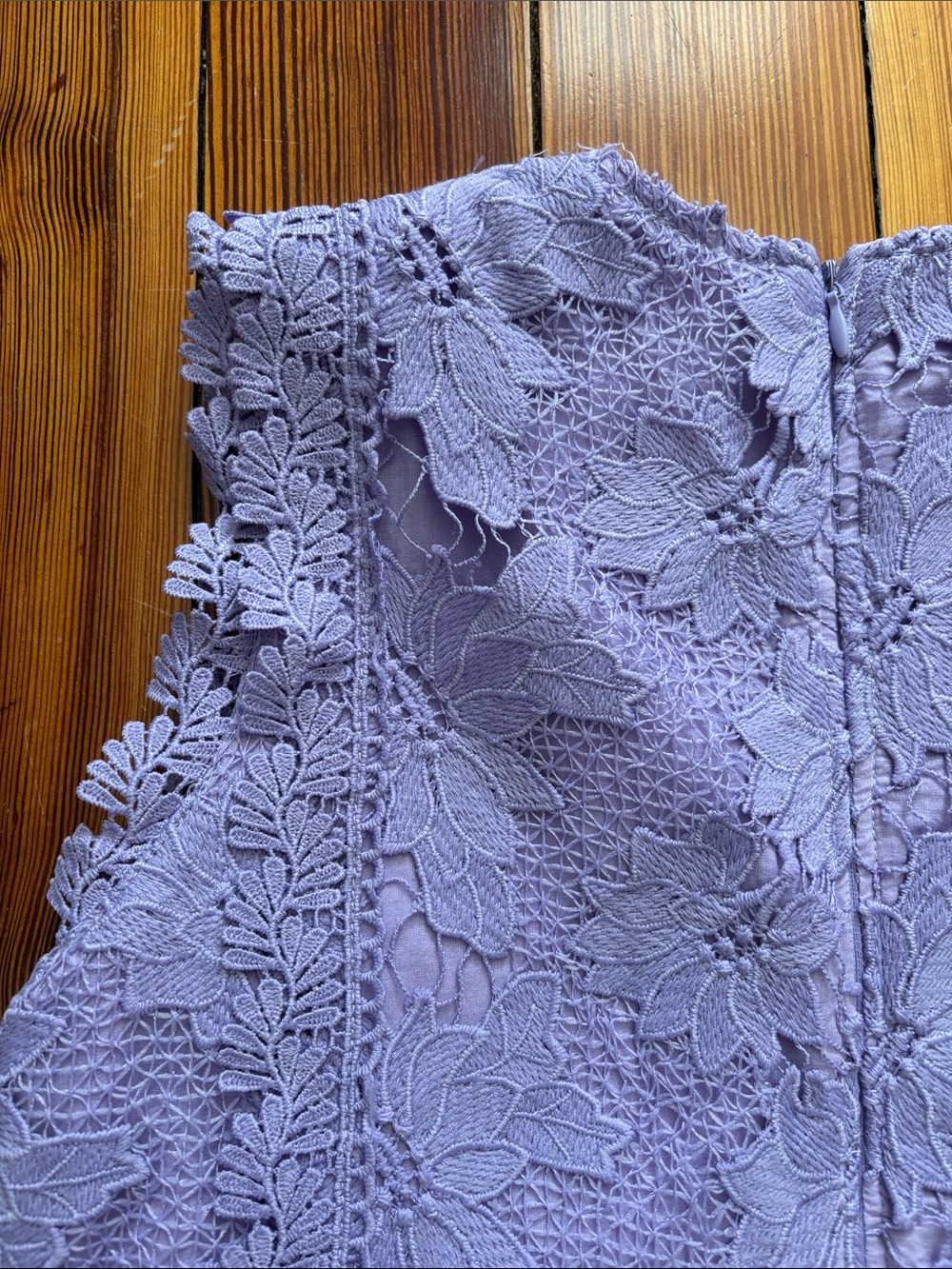 Girls Lilac Floral Lace Party Dress - Sleeveless Formal Dress - Picture 6 of 10